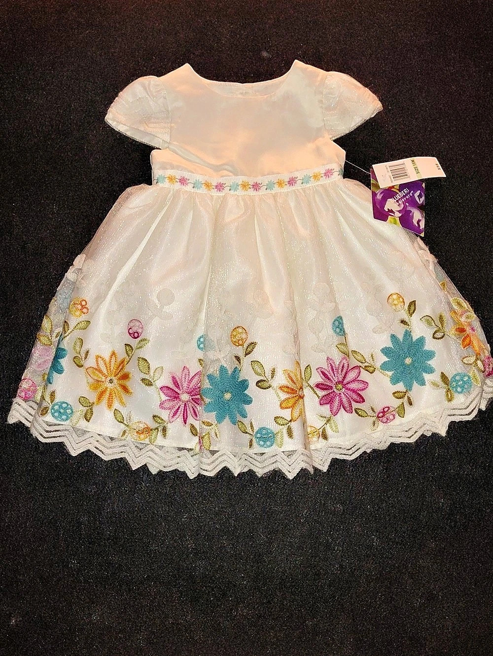 Blueberi Boulevard Floral Embroidered Tulle Dress Floral Dress Size 18M NWT